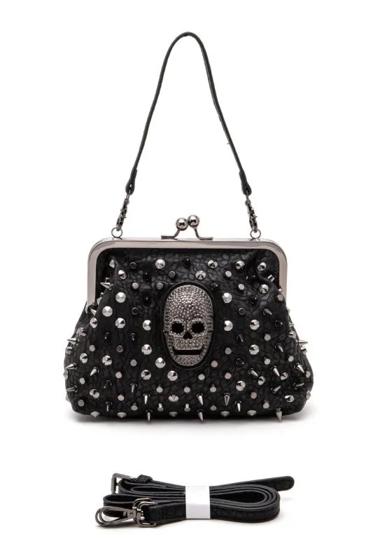 Skull Studded Convertible Shoulder Bag sold by Deluxxie
