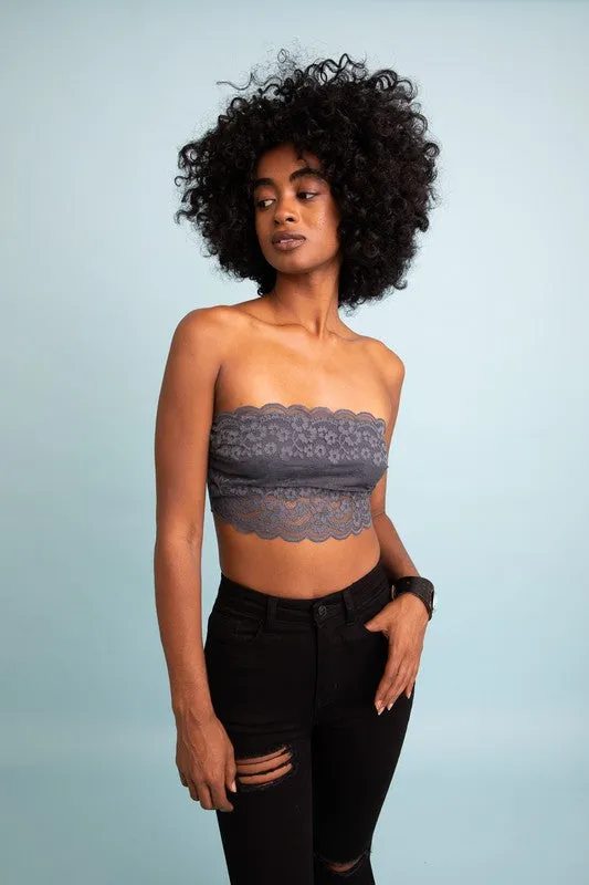 Wide Lace Bandeau sold by Deluxxie
