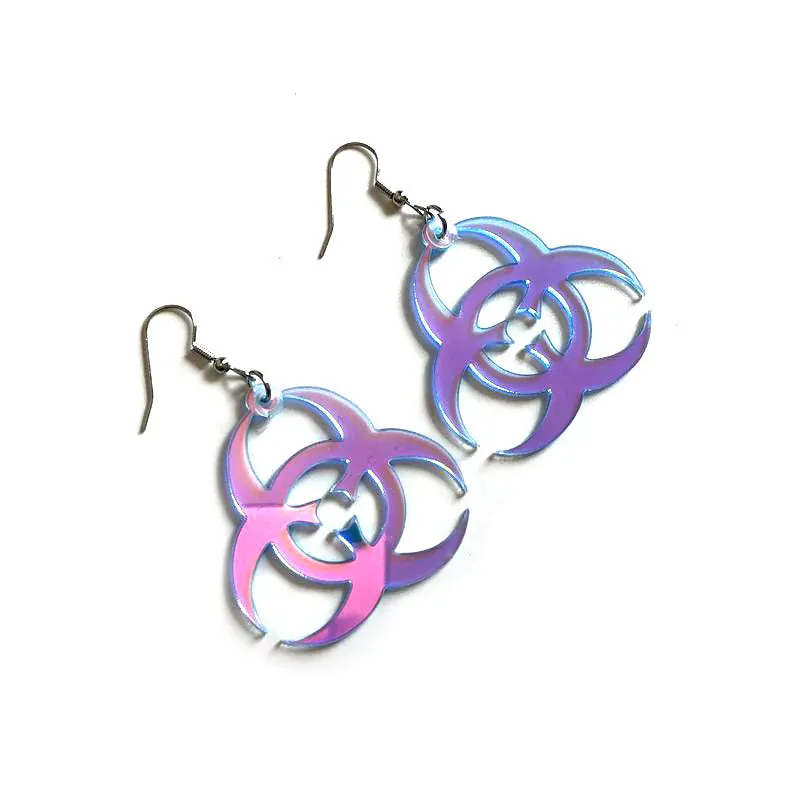 Hazardously Chic: Iridescent Earrings made by Deluxxie
