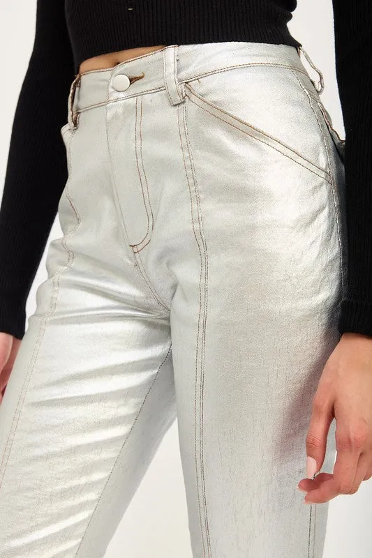 METALLIC FLARED PANTS sold by Deluxxie product image thumbnail 2