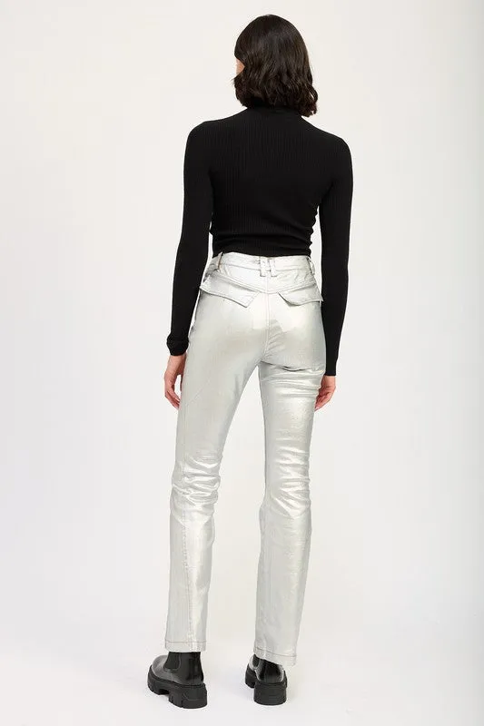 METALLIC FLARED PANTS sold by Deluxxie product image thumbnail 5