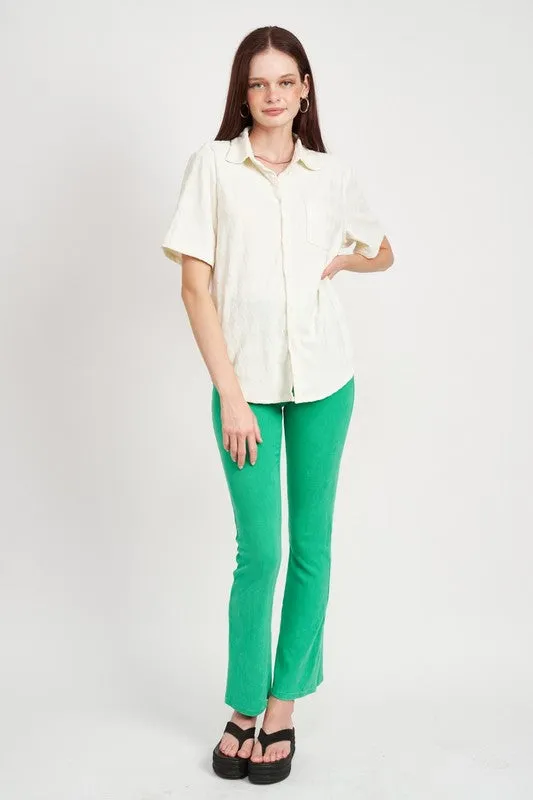 HIGH WAIST RIB FLARED PANTS sold by Deluxxie product image thumbnail 3