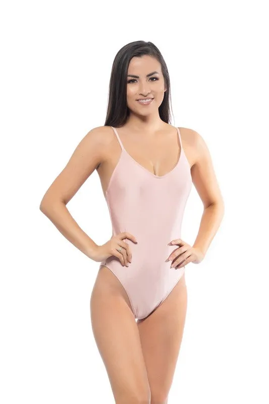 SOLID PINK BASIC SCOOP ONE PIECE SWIMSUIT sold by Deluxxie product image thumbnail 2