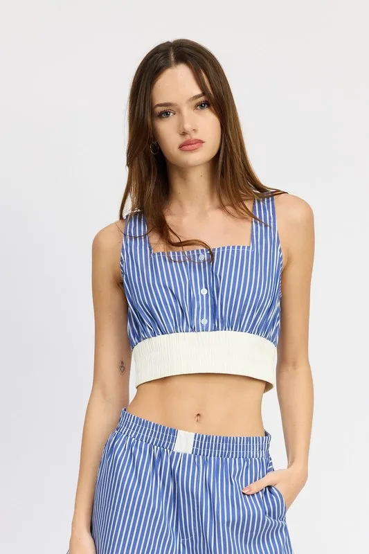 STRIPED CROP TANK TOP sold by Deluxxie