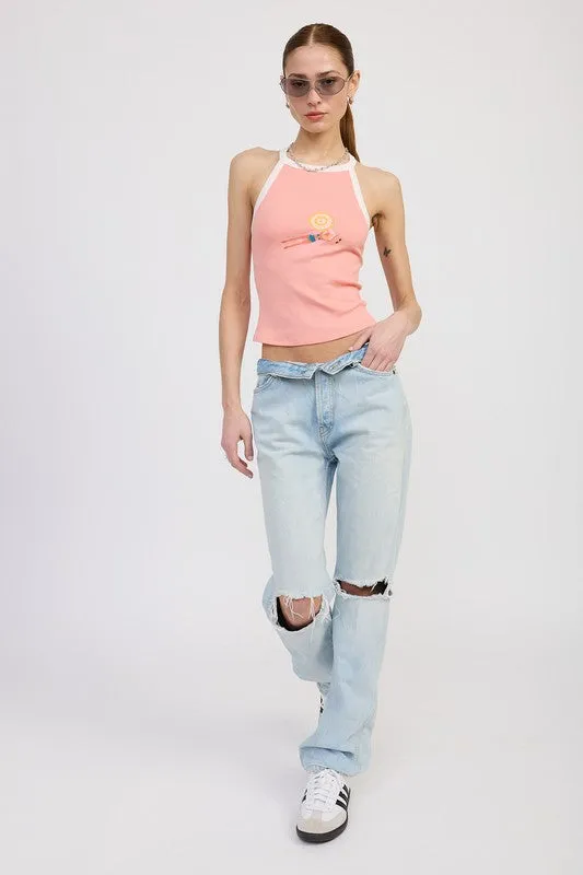 RACER BACK GRAPHIC TANK TOP sold by Deluxxie product image thumbnail 3