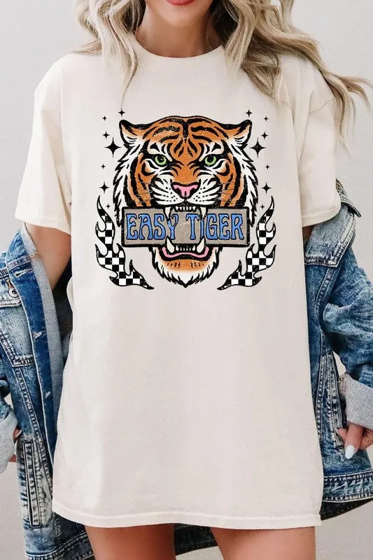 Retro Easy Tiger Graphic Heavy Cotton Tee sold by Deluxxie
