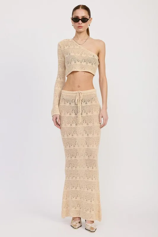 CROCHET MAXI SKIRT WITH WAIST DRAWSTRINGS sold by Deluxxie product image thumbnail 3