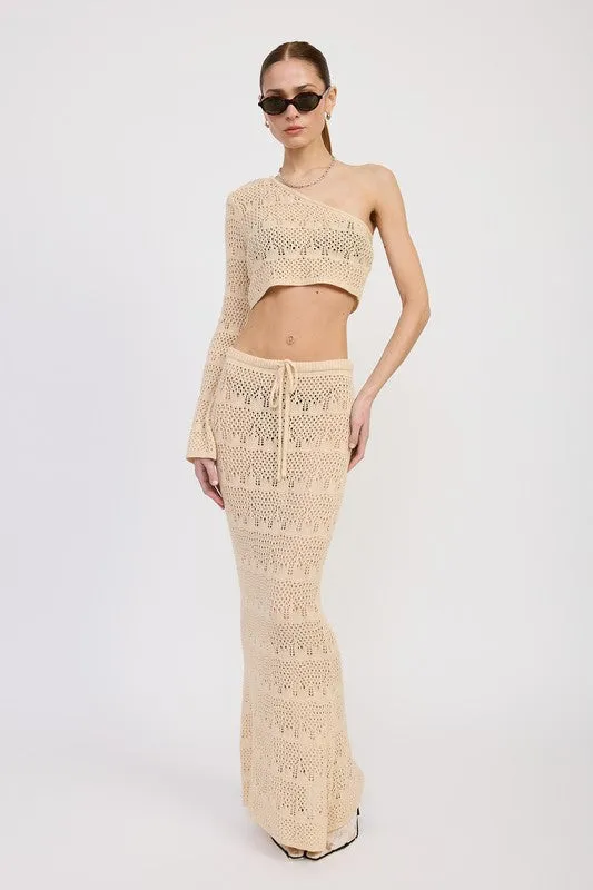 CROCHET MAXI SKIRT WITH WAIST DRAWSTRINGS sold by Deluxxie