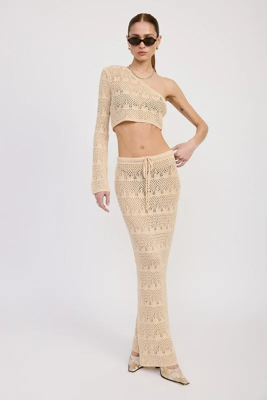 ONE SHOULDER CROCHET CROP TOP sold by Deluxxie product image thumbnail 3