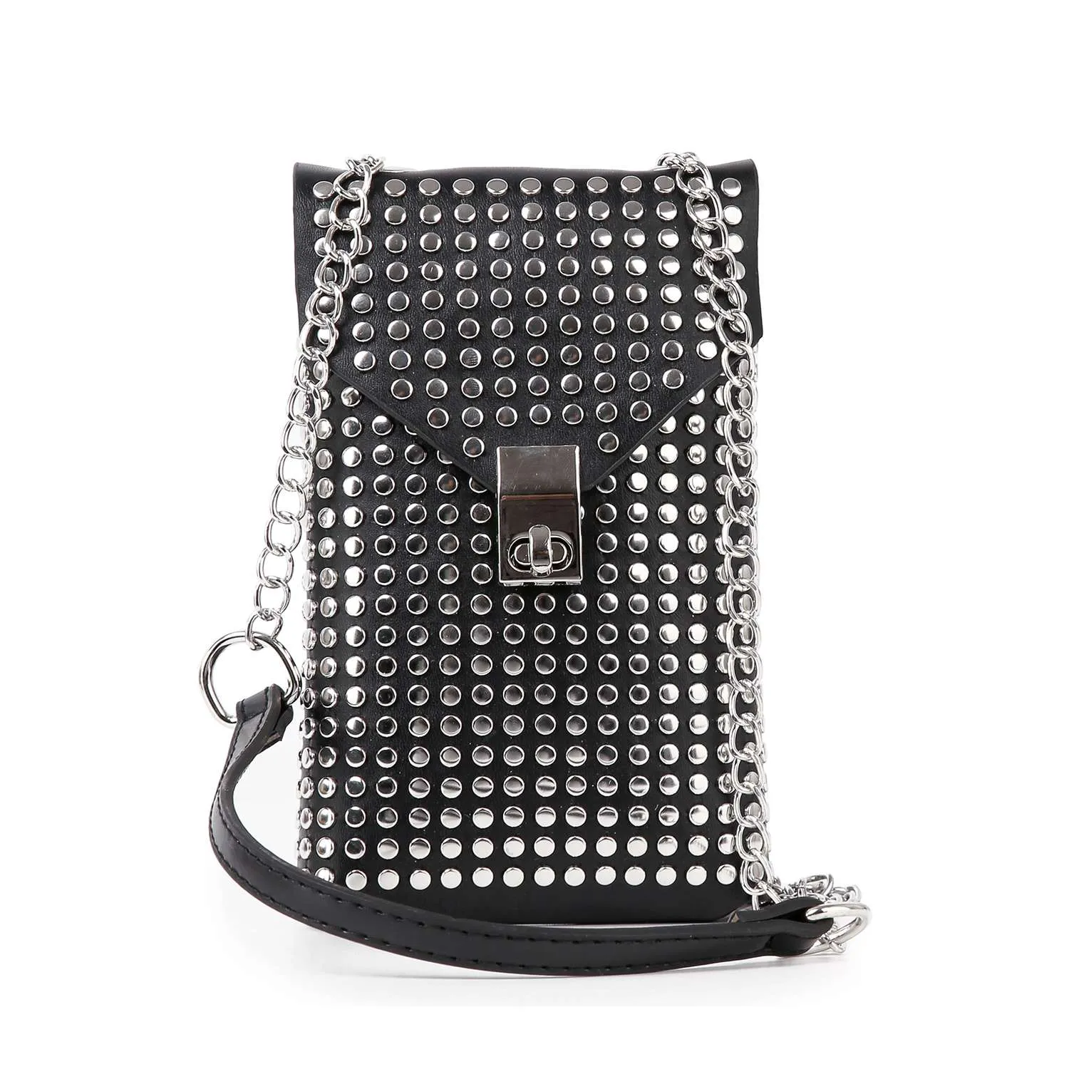 Studded Front Flap Cell Phone Crossbody by Handbag Factory sold by Deluxxie