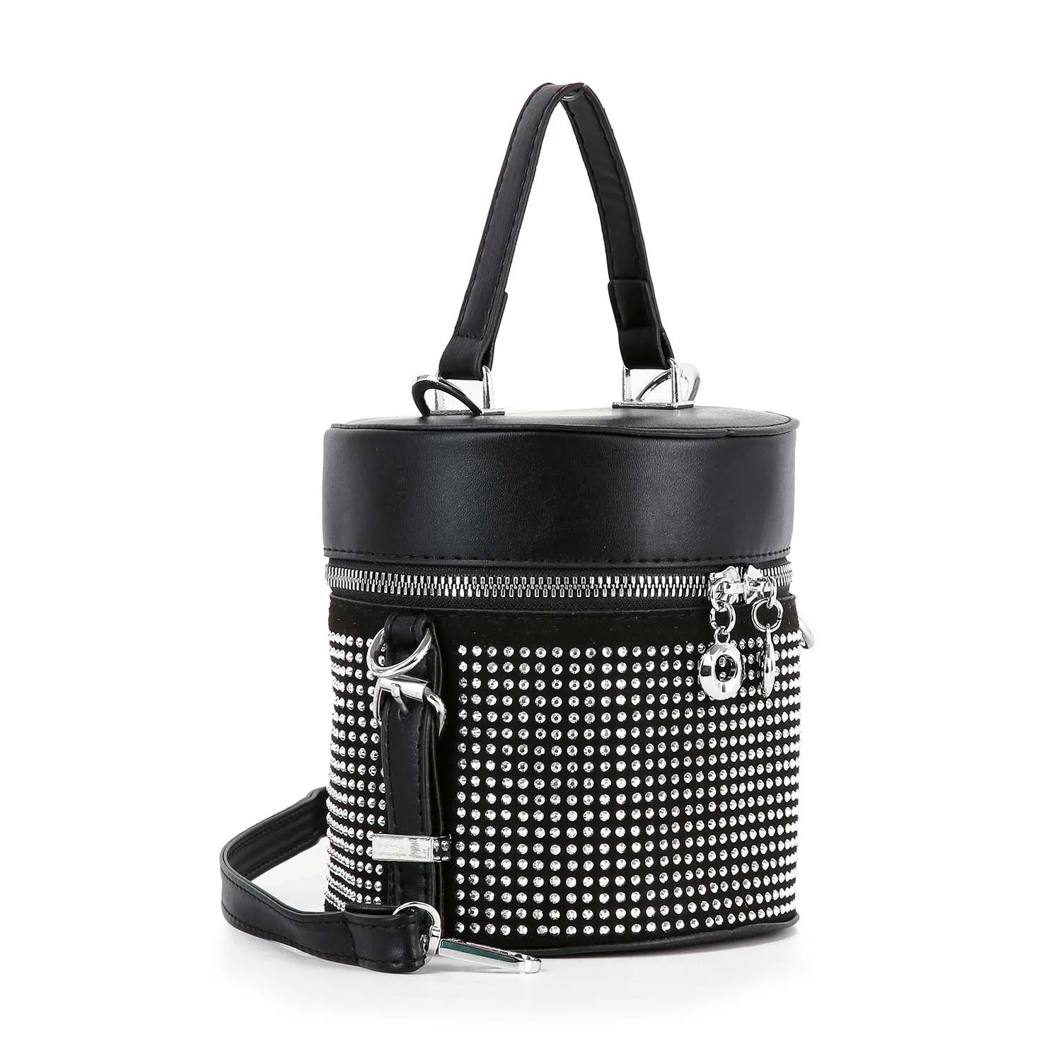 Petite Rhinestone Cylindrical Evening Bag by Handbag Factory sold by Deluxxie product image thumbnail 3