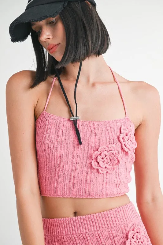 HALTER NECK KNITTED CROPPED TOP sold by Deluxxie product image thumbnail 2