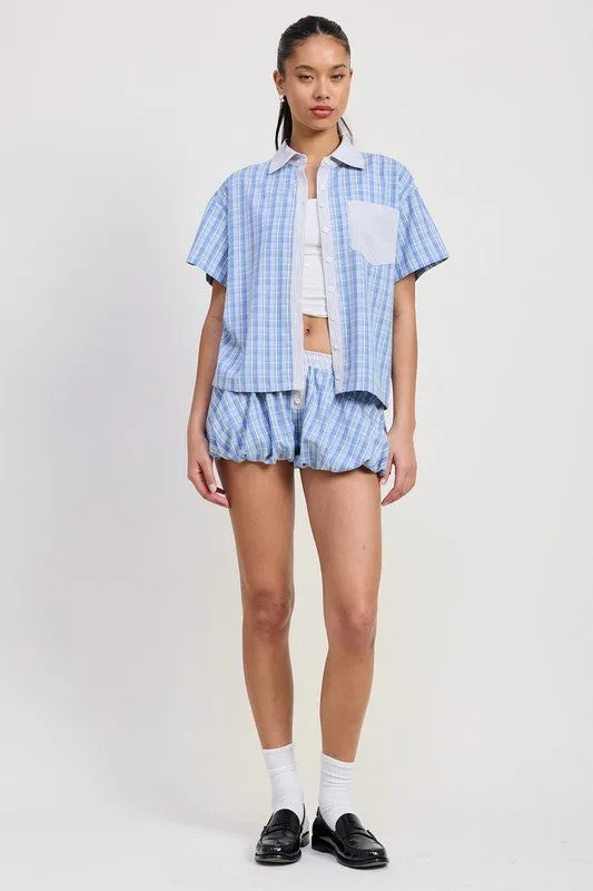 BUBBLE HEM SHORTS WITH ELASTIC WAIST sold by Deluxxie