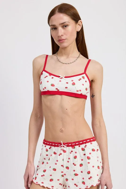 PRINTED JERSEY BRALETTE sold by Deluxxie
