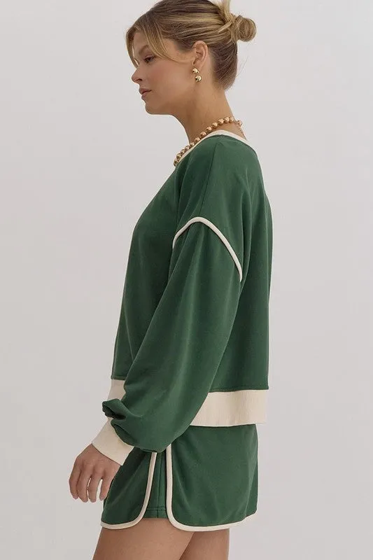 Color Loose Pullover and Lace-up Waist Skort Set sold by Deluxxie product image thumbnail 5