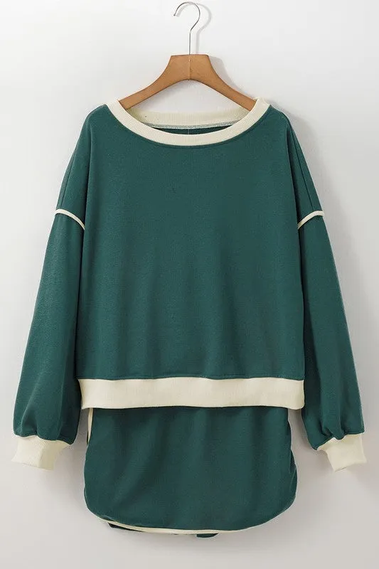 Color Loose Pullover and Lace-up Waist Skort Set sold by Deluxxie product image thumbnail 4
