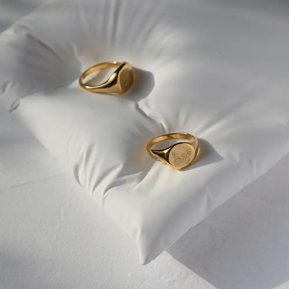 Amaiyllish 18K Gold Stamp Ring - Butterfly by Marigold Shadows sold by Deluxxie product image thumbnail 2