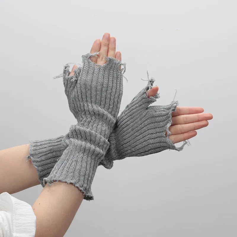Zuriel Fingerless Gloves - Distressed by Marigold Shadows sold by Deluxxie product image thumbnail 2