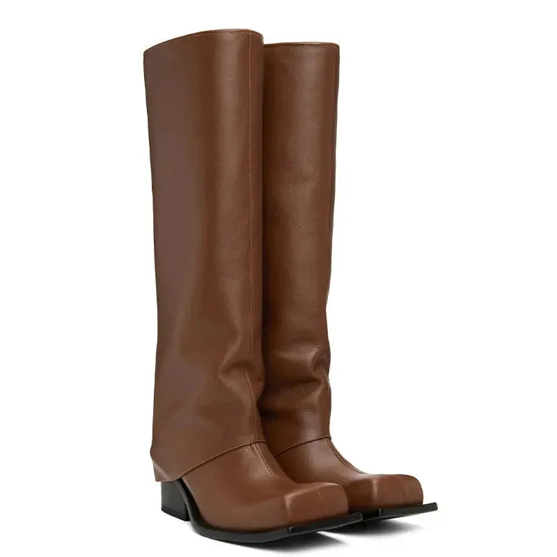 Baddie Barrel Boot - Brown by Marigold Shadows sold by Deluxxie product image thumbnail 3