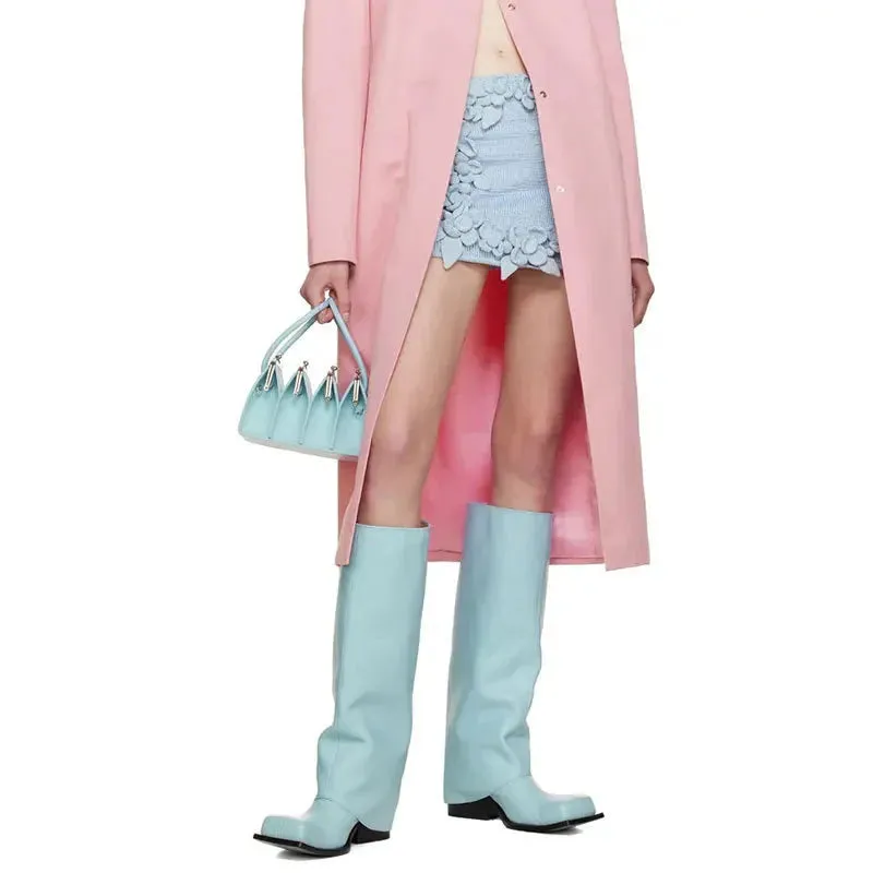 Baddie Barrel Boot - Lake Blue by Marigold Shadows sold by Deluxxie