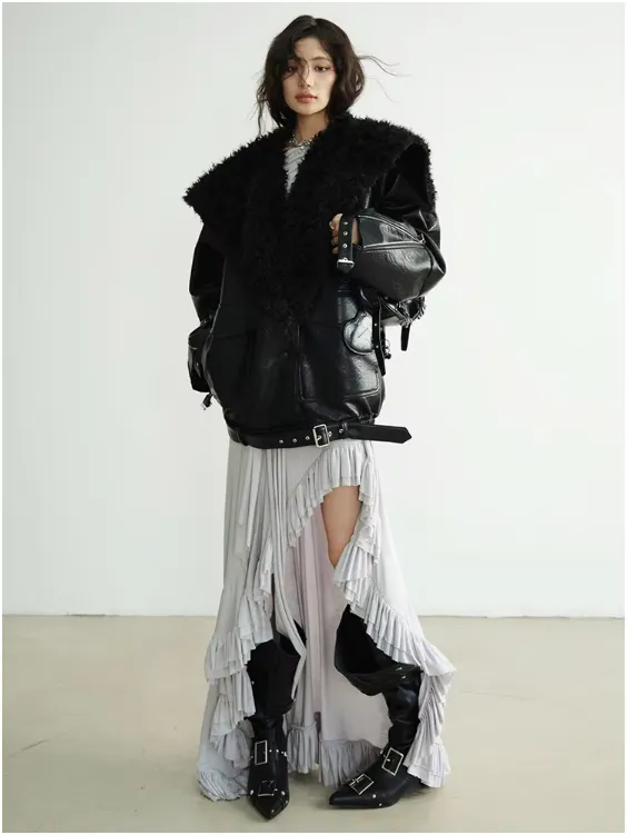 Pumaba Fuzz Motorcycle Jacket by Marigold Shadows sold by Deluxxie product image thumbnail 5