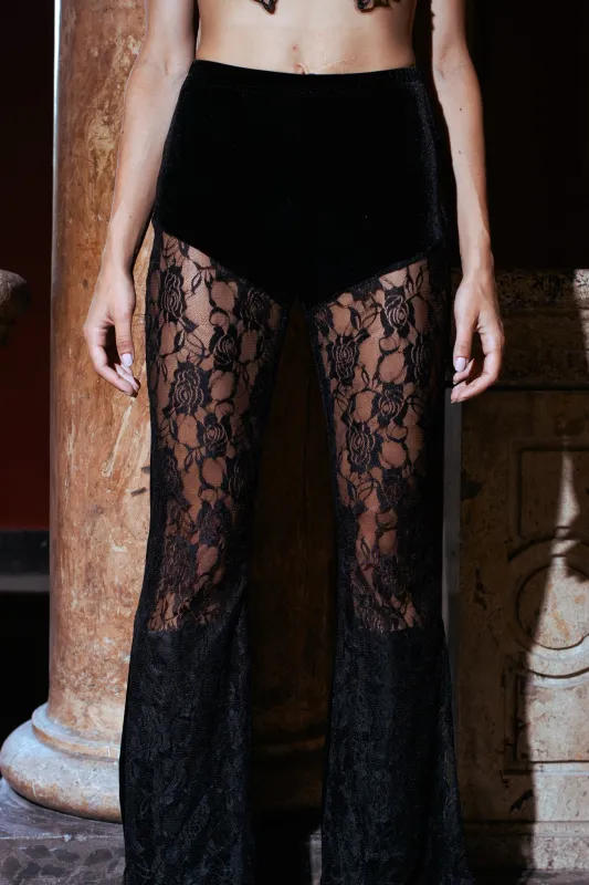Raven's Lace Pants by The Cursed Closet sold by Deluxxie