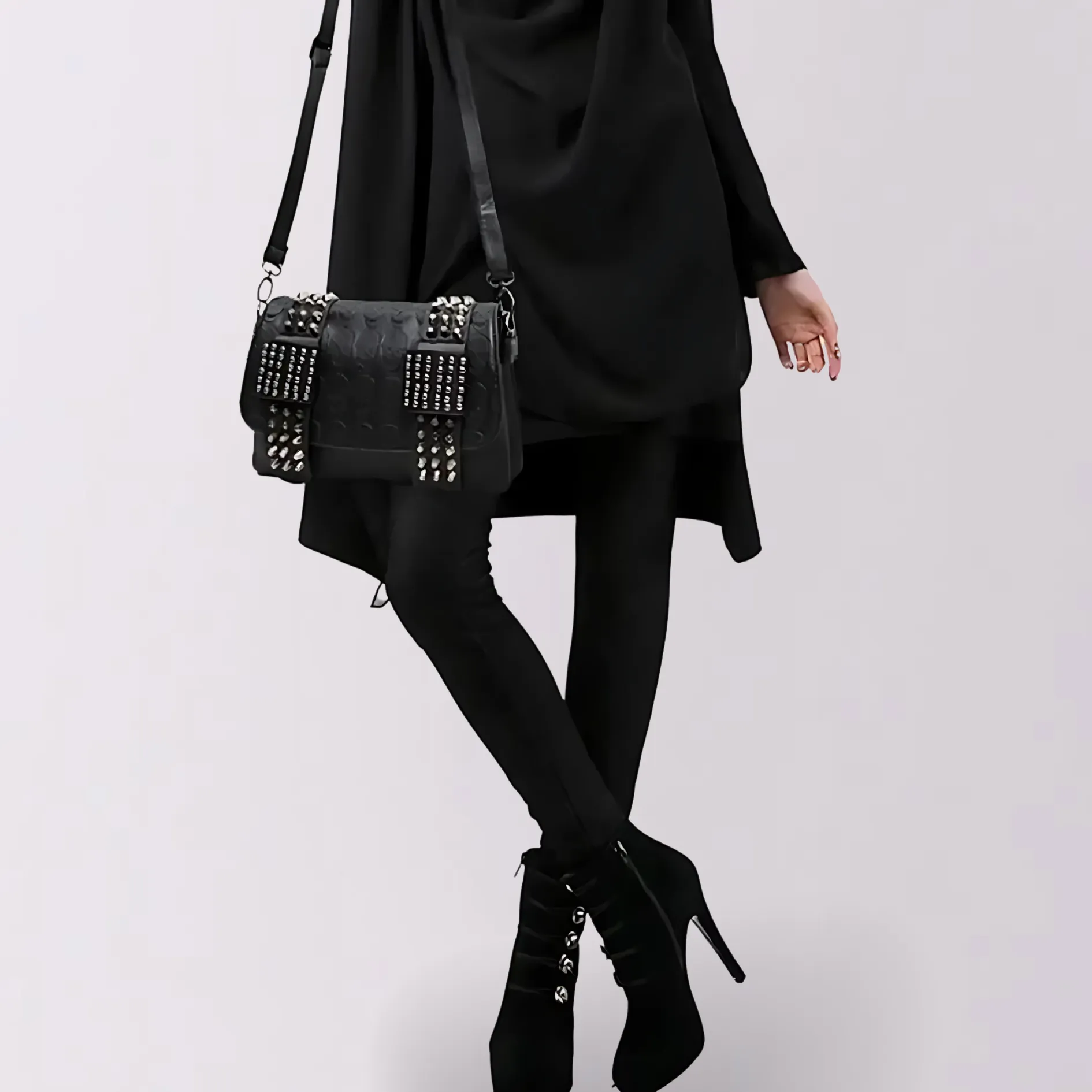 Black Skull Rivet Bag by The Cursed Closet sold by Deluxxie product image thumbnail 3