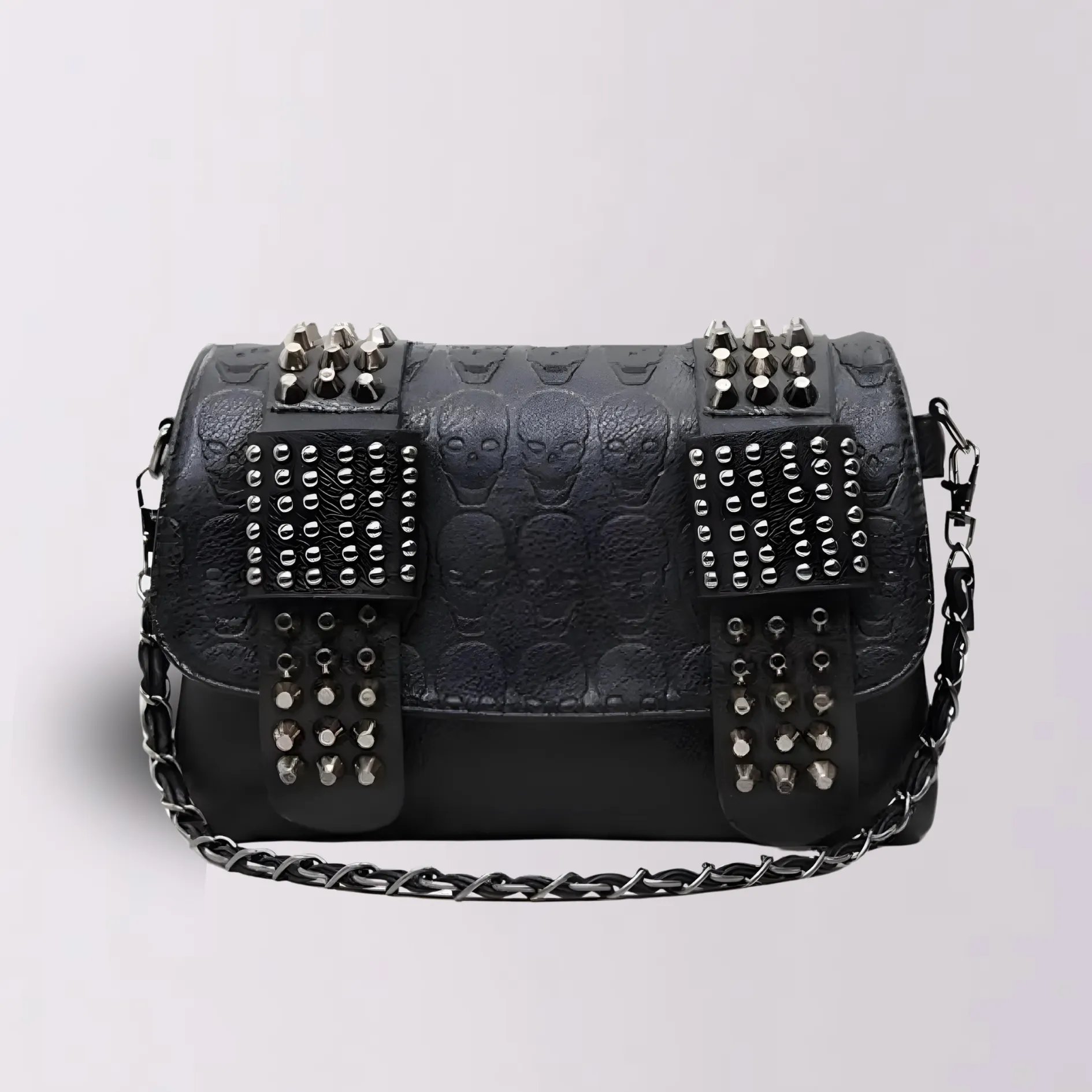 Black Skull Rivet Bag by The Cursed Closet sold by Deluxxie