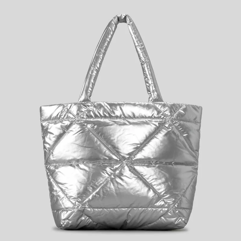 Quilted Nylon Puffer Tote Bag sold by Deluxxie product image thumbnail 4