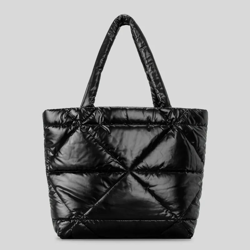 Quilted Nylon Puffer Tote Bag sold by Deluxxie product image thumbnail 2