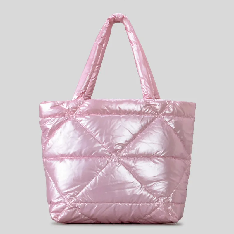 Quilted Nylon Puffer Tote Bag sold by Deluxxie product image thumbnail 3
