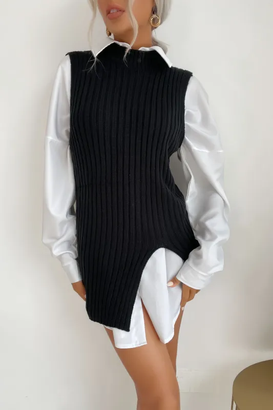 Slit Hem Sweater Vest Dress by BYNES NEW YORK | Apparel & Accessories sold by Deluxxie