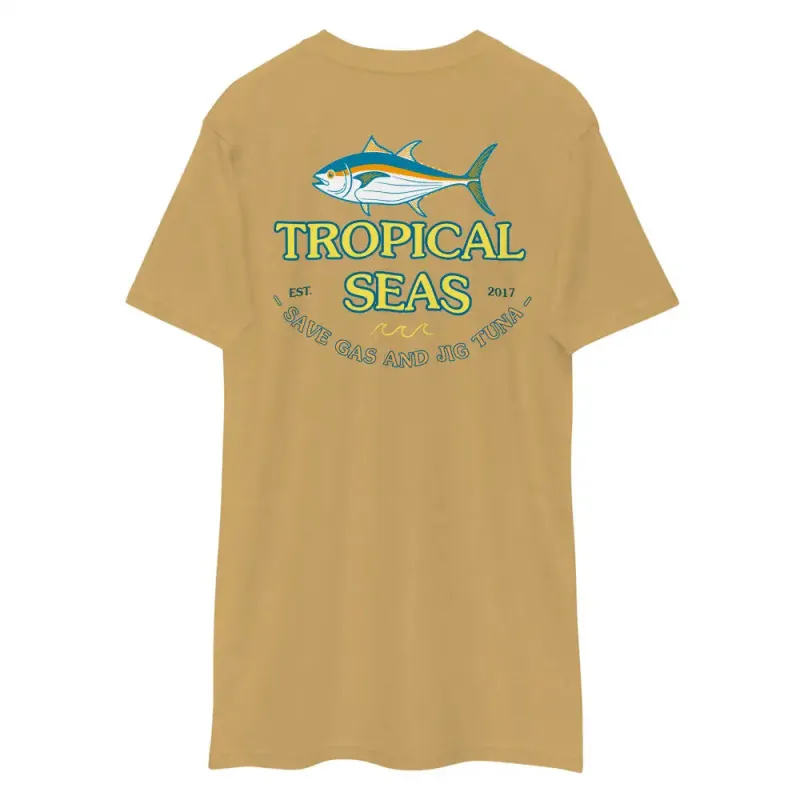Save Gas and Jig Tuna T-shirt by Tropical Seas Clothing sold by Deluxxie