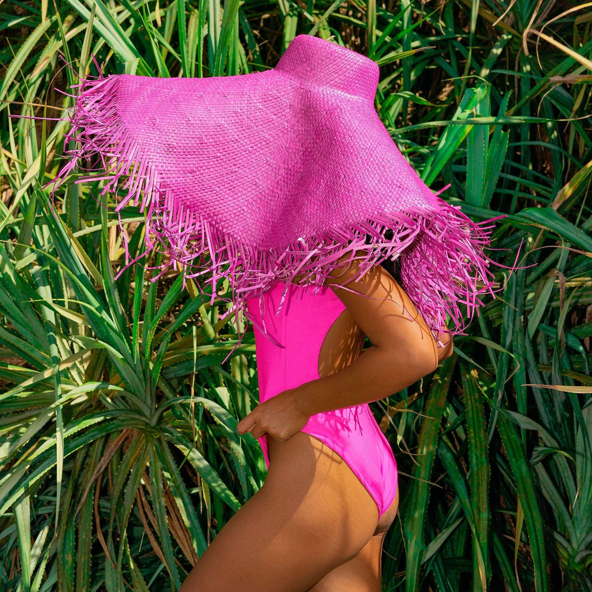 JUPITER Open-back Recycled One-piece Swimsuit in Hot Pink by BrunnaCo sold by Deluxxie product image thumbnail 2