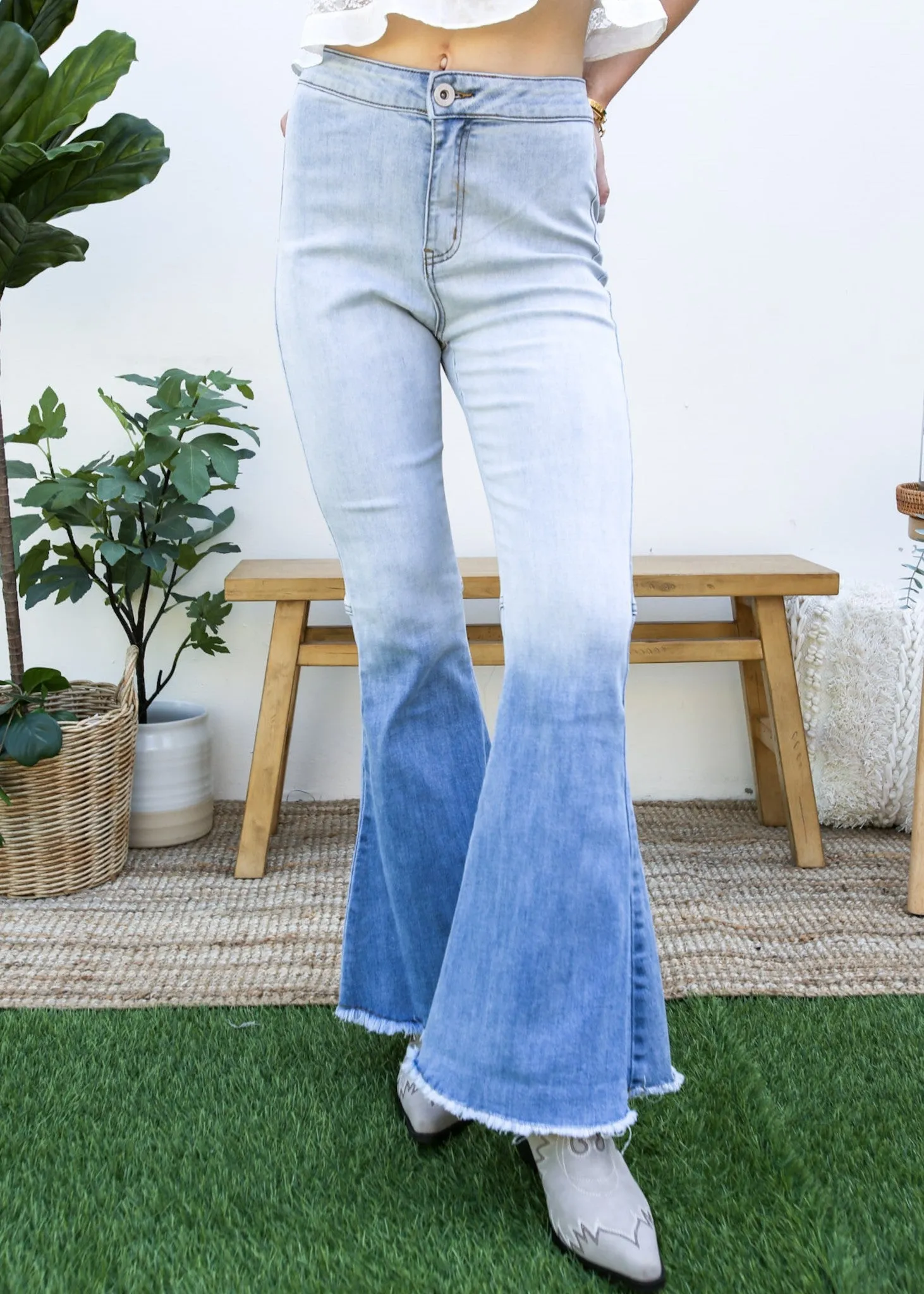 Bell Bottom High Waist Denim Jeans by Anna-Kaci sold by Deluxxie product image thumbnail 5