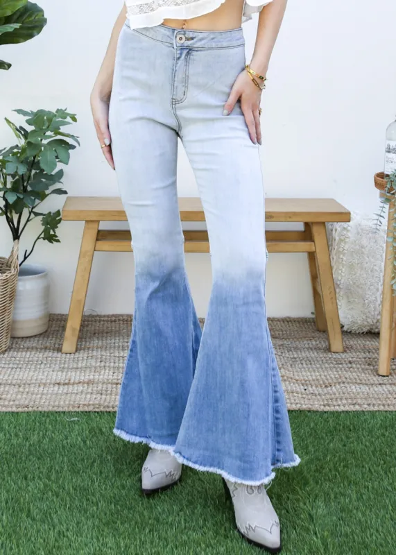 Bell Bottom High Waist Denim Jeans by Anna-Kaci sold by Deluxxie