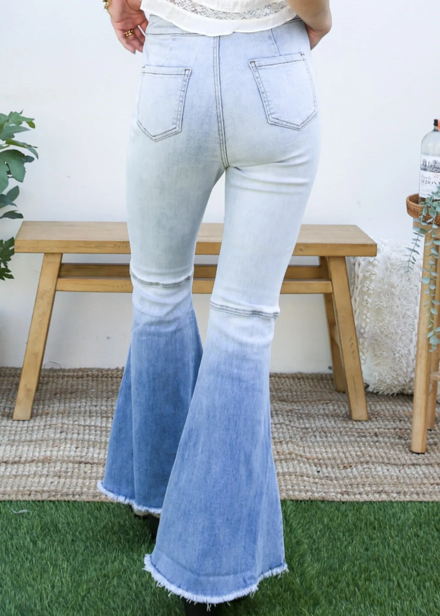Bell Bottom High Waist Denim Jeans by Anna-Kaci sold by Deluxxie product image thumbnail 3