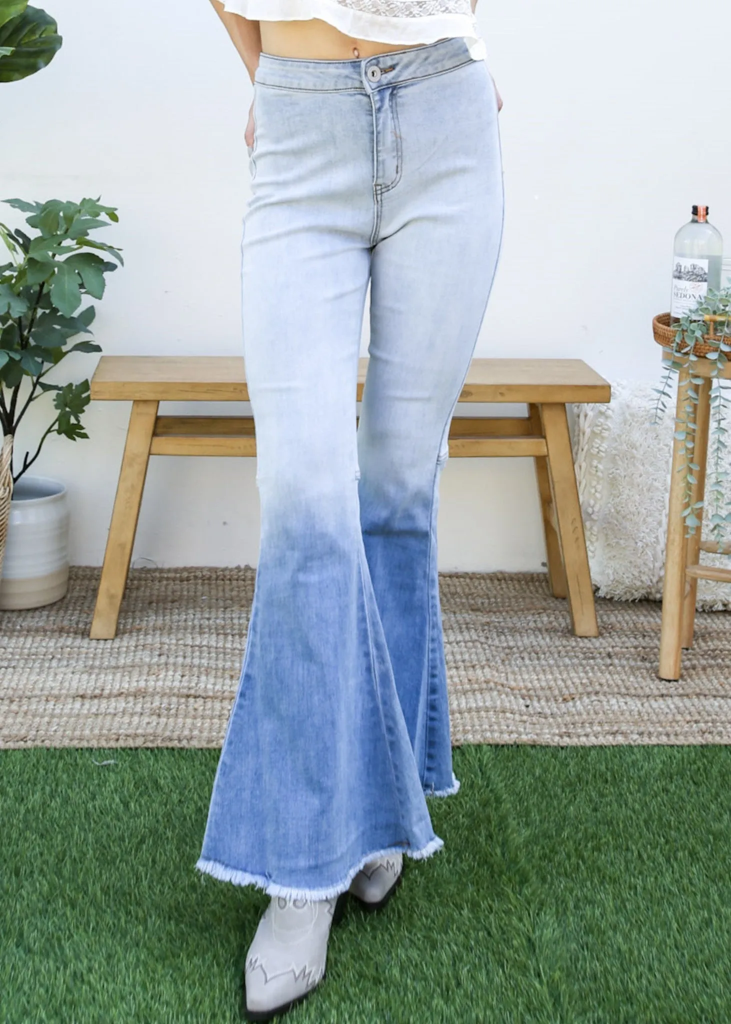 Bell Bottom High Waist Denim Jeans by Anna-Kaci sold by Deluxxie product image thumbnail 2