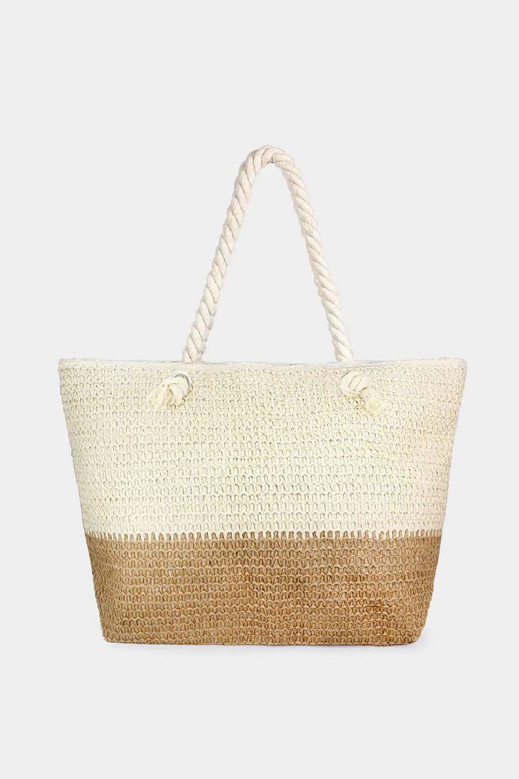 2 Tone Straw Beach Tote by Embellish Your Life sold by Deluxxie product image thumbnail 2