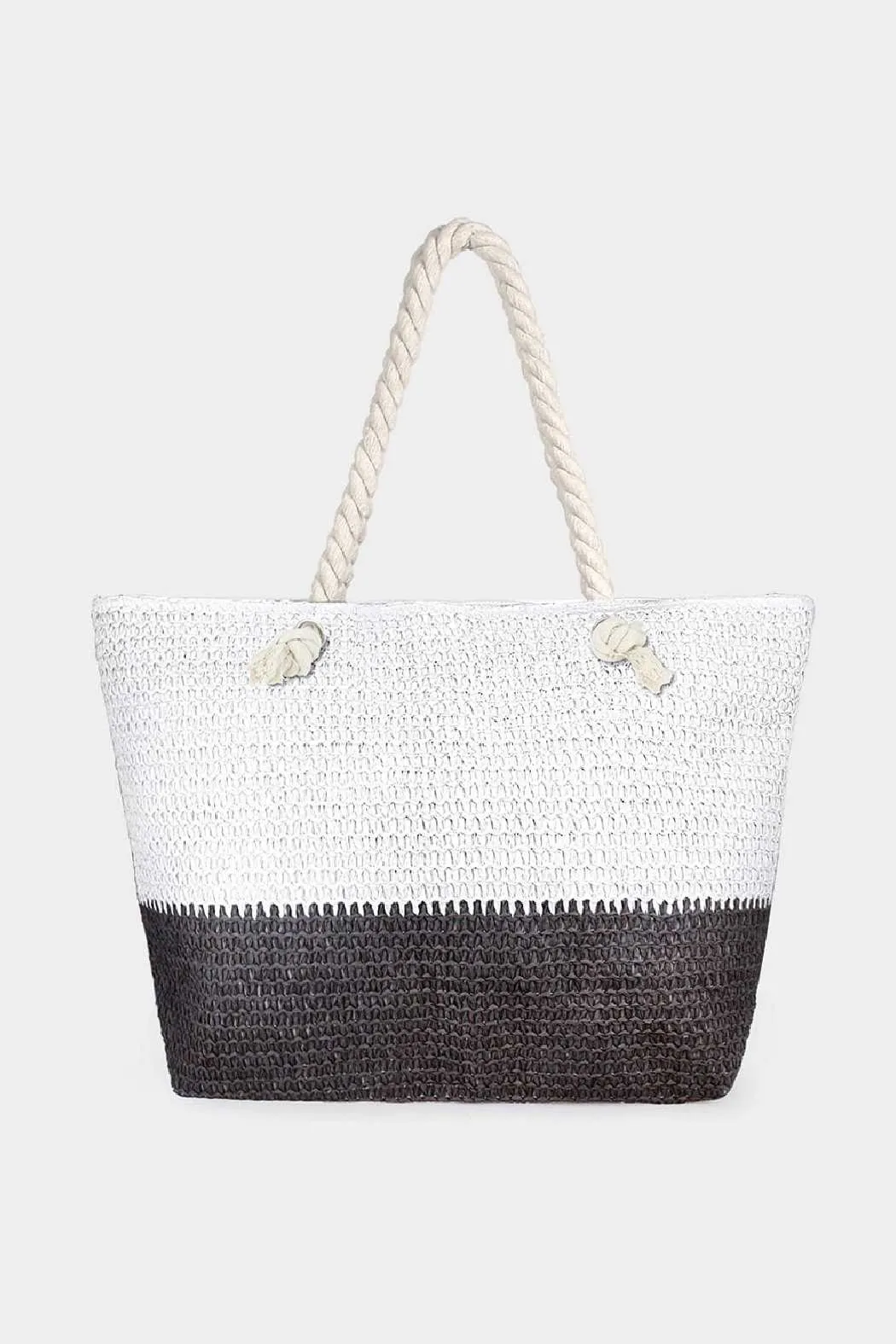 2 Tone Straw Beach Tote by Embellish Your Life sold by Deluxxie product image thumbnail 3