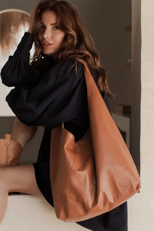 Sueno Slouchy Leather Bag by Bali ELF sold by Deluxxie