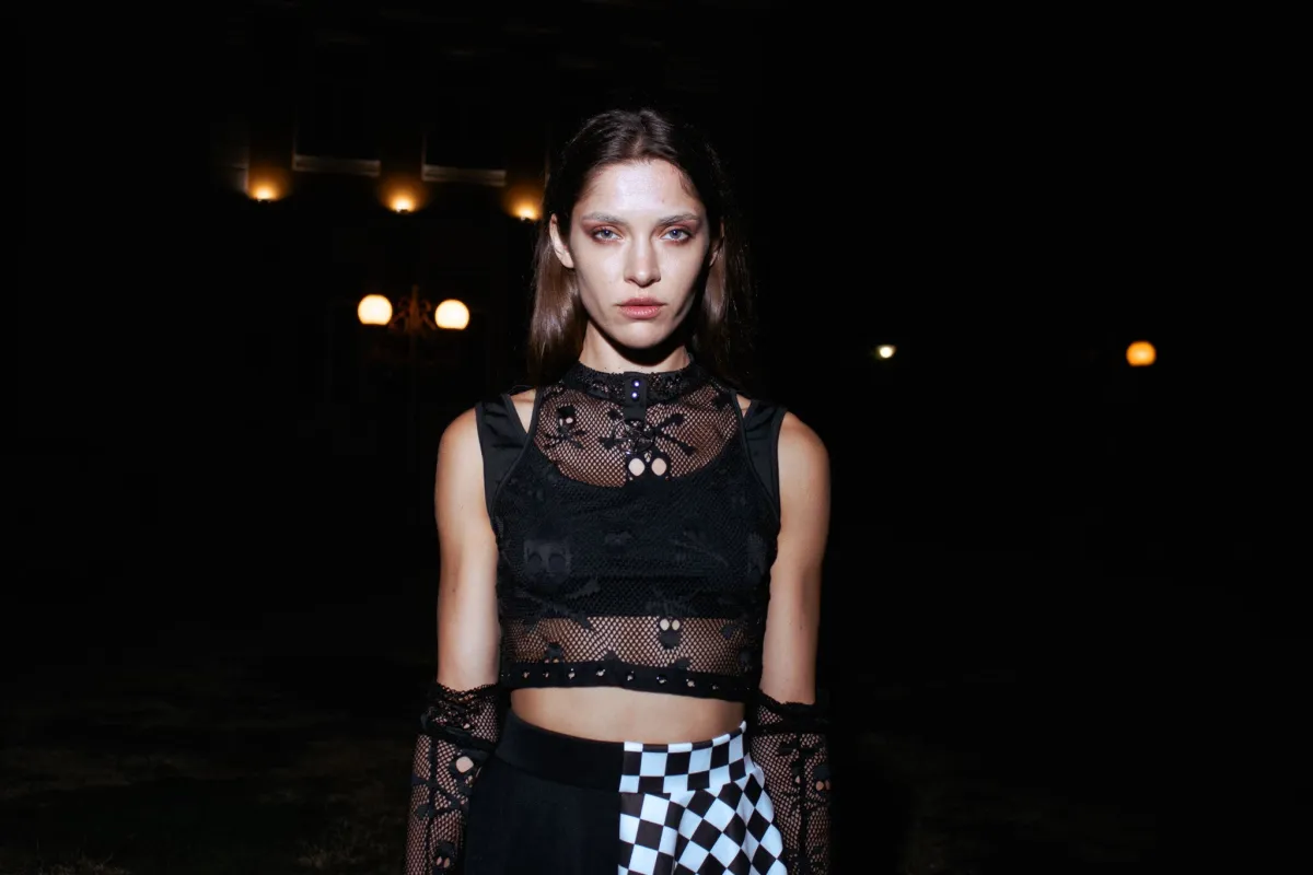 Raven’s Web Mesh Top by The Cursed Closet sold by Deluxxie