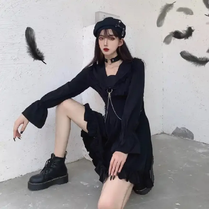 Gothic Chain Dress by The Cursed Closet sold by Deluxxie