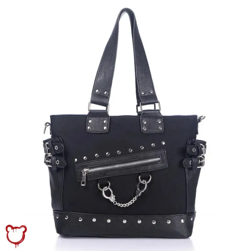 'Rebel Black Handcuff Bag' by The Cursed Closet sold by Deluxxie