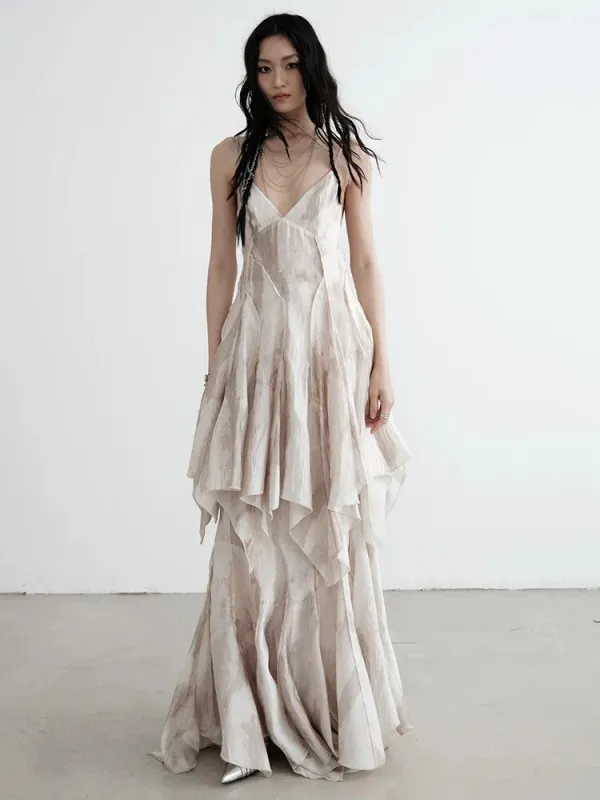 Mericott Ruffle Dress by Marigold Shadows sold by Deluxxie