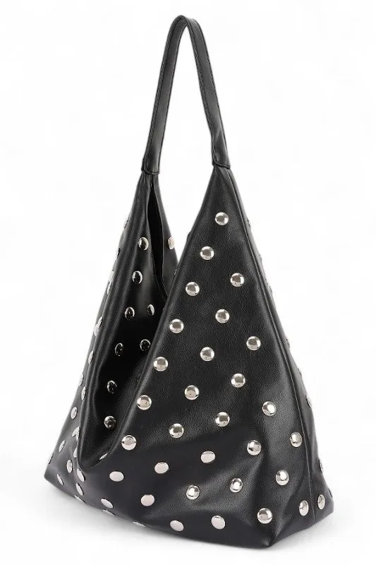 Shiny Studs Oversize Hobo Bag sold by Deluxxie