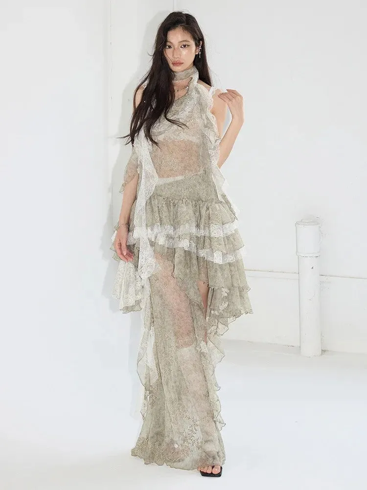 Miecy Sheer Lace Halter Top by Marigold Shadows sold by Deluxxie product image thumbnail 5