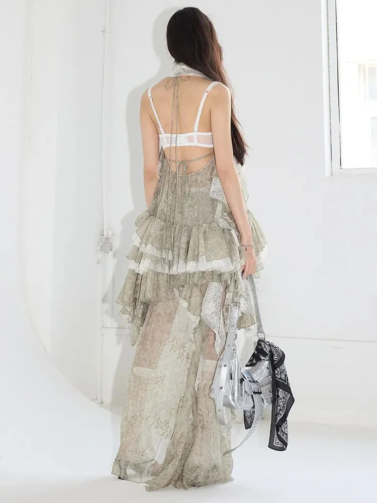 Miecy Sheer Lace Halter Top by Marigold Shadows sold by Deluxxie product image thumbnail 3