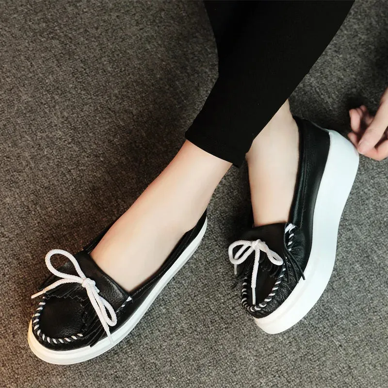 Moeerue Platform Moccasins - Black by Marigold Shadows sold by Deluxxie product image thumbnail 3