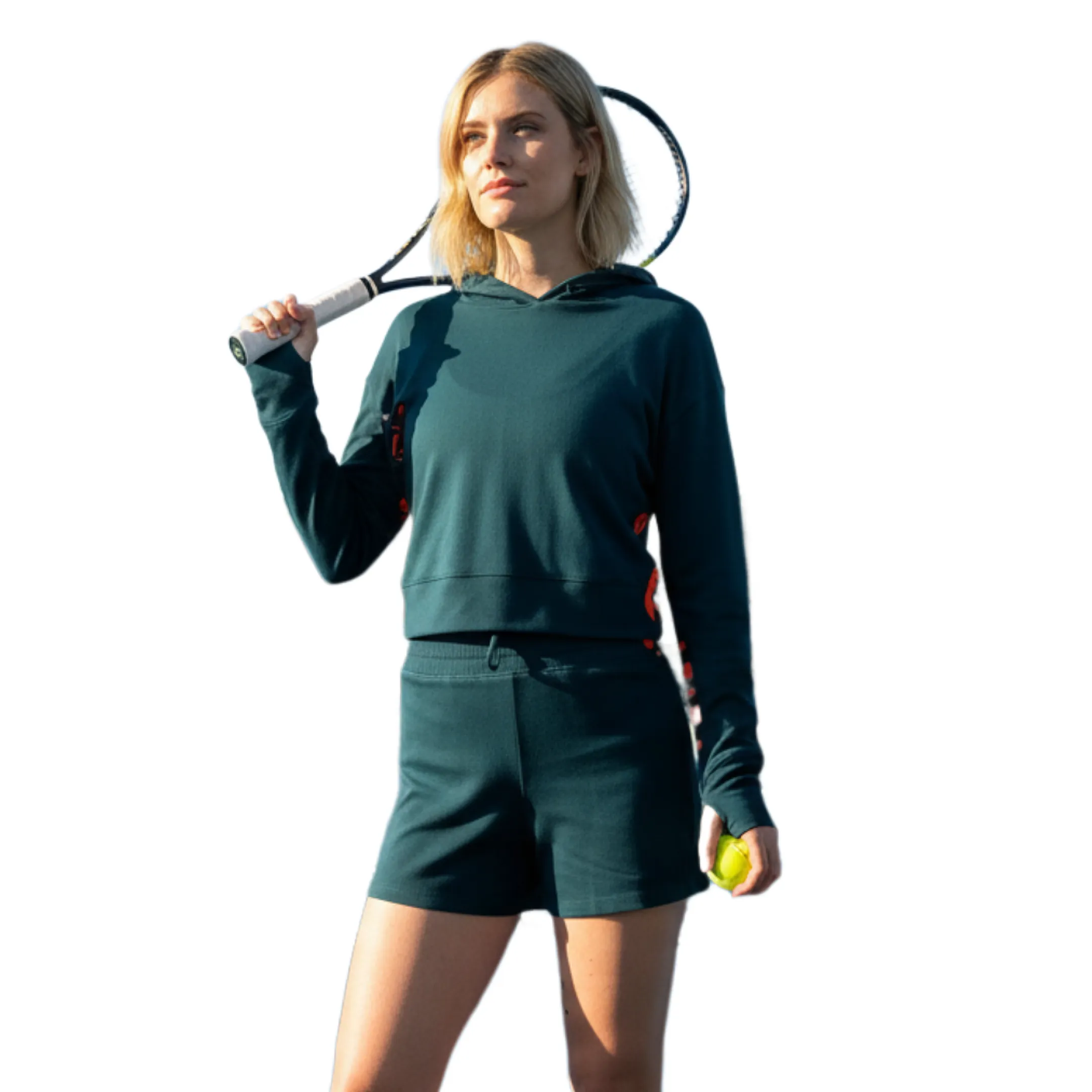 WAFFLE CROPPED PULLOVER HOODIE SHORT SET by Kadi sold by Deluxxie product image thumbnail 2